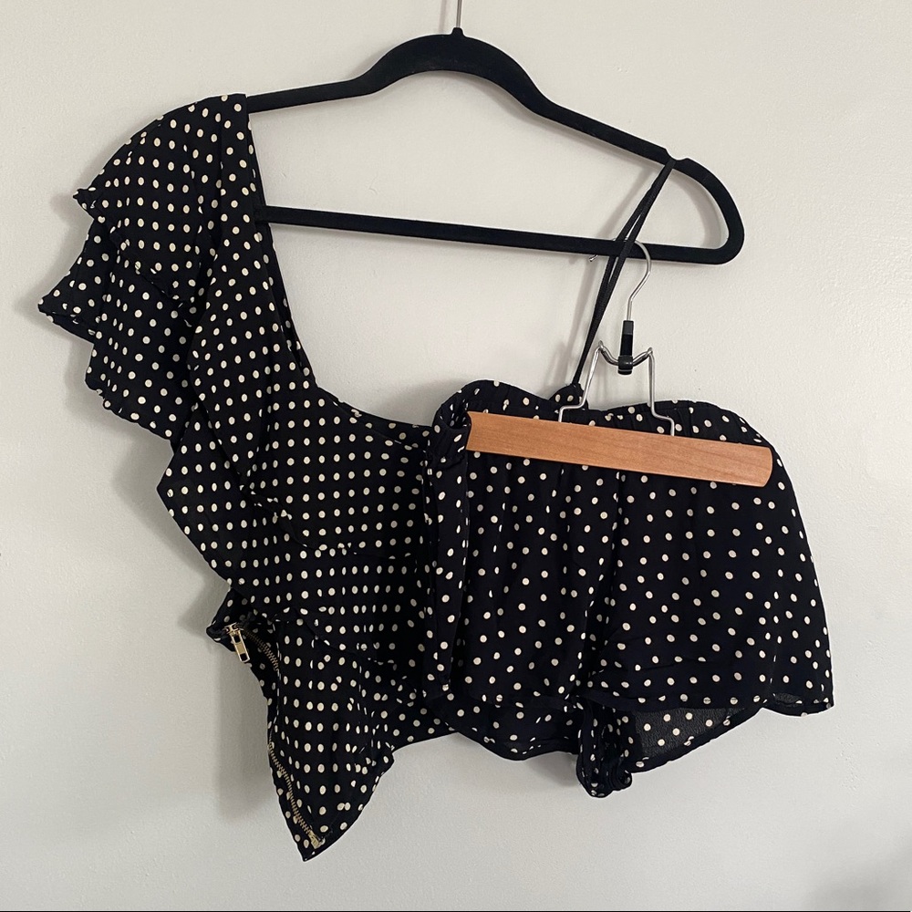 Flynn Skye Short Set Claire Crop Top & Sadie Short Black Polka Dot Small/ Med